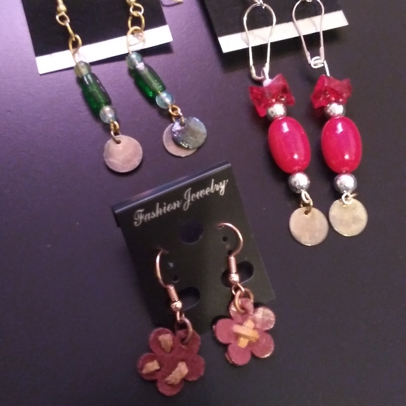 3 Beautiful Long Dangling Boho Style Earrings - Picture 1 of 2